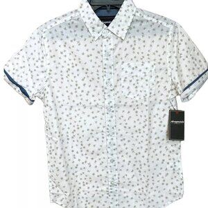 Aeropostale Men's Button Front Shirt Sz Small Short Sleeve Pocket White Peyote